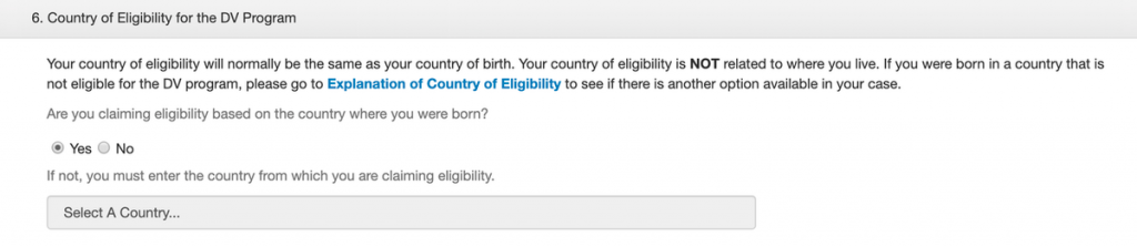 Можно выбрать родную страну или страну супруга либо родителей